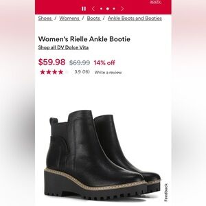 NWOT Women's Black Platform Ankle Boots